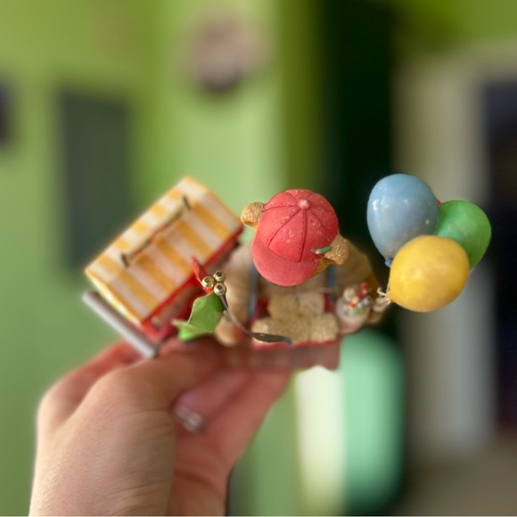 VTG Cherished Teddies Ray Popcorn Cart Textured 3D Rustic Cottagecore Accent - Picture 9 of 11